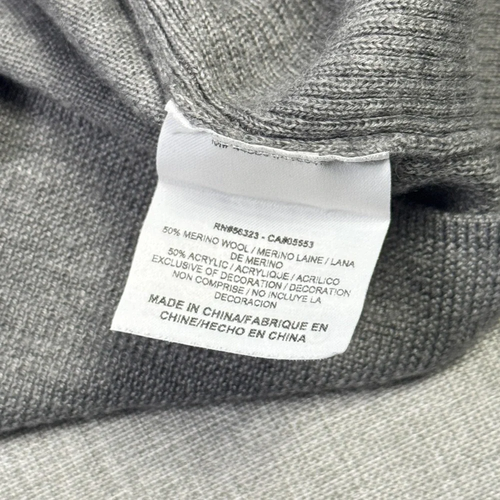 Nike Golf Wool Blend Sweater Women's Medium‎ Gray V-Neck Tight-Knit Pullover
